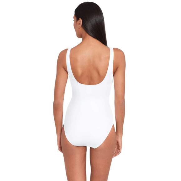 LAUREN RALPH LAUREN One Piece Swimsuit Size 8 White Beach Club Solid Ring NWT - Picture 3 of 10